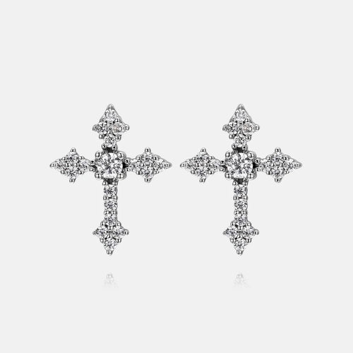 Moissanite Cross Earrings