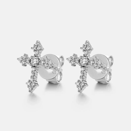 Moissanite Cross Earrings