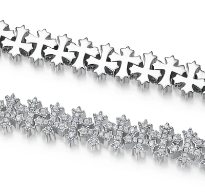 Moissanite Cross Cuban Link Bracelet