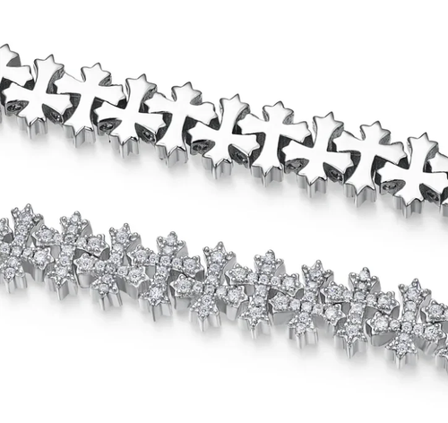 Moissanite Cross Cuban Link Bracelet