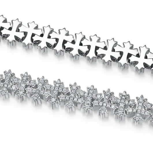 Moissanite Cross Cuban Link Bracelet