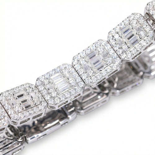 Moissanite Baguette Cluster Bracelet