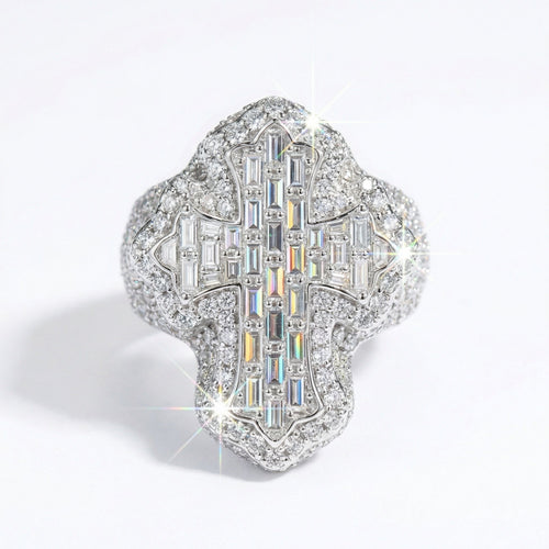 Moissanite Cross Ring