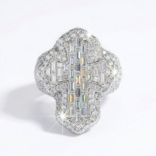 Moissanite Cross Ring