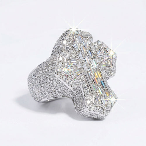 Moissanite Cross Ring