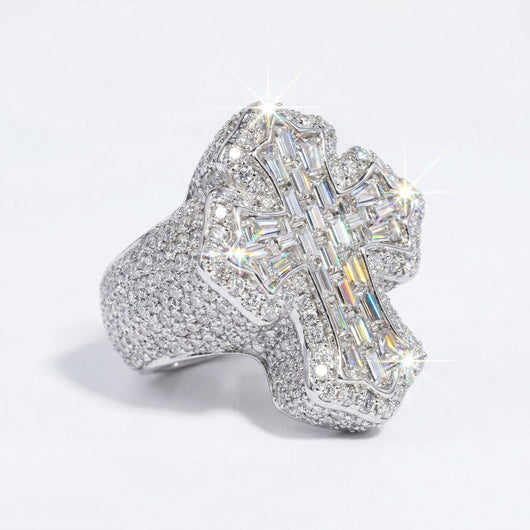 Moissanite Cross Ring