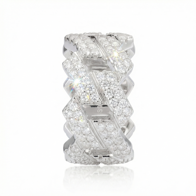 Moissanite Cuban Link Ring