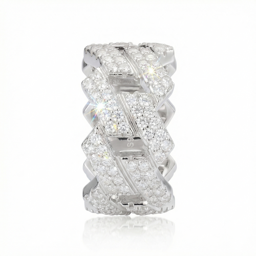 Moissanite Cuban Link Ring