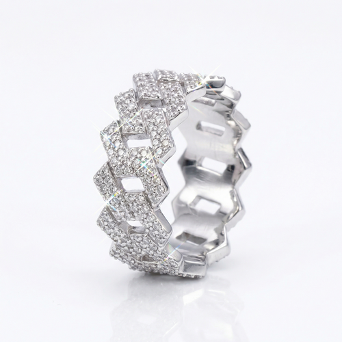 Moissanite Cuban Link Ring