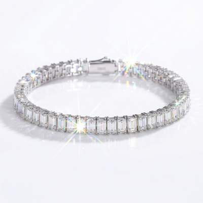 Moissanite Baguette Tennis Bracelet
