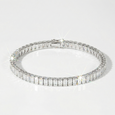 Moissanite Baguette Tennis Bracelet