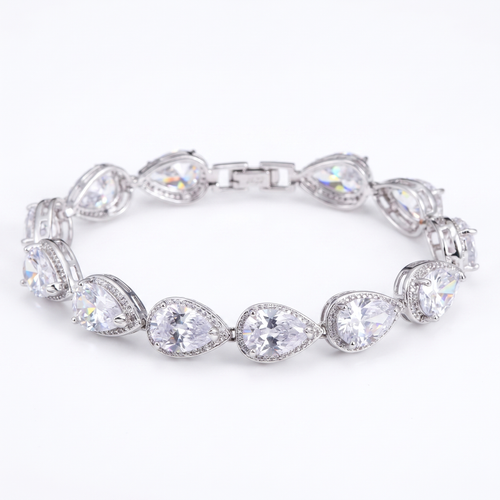 Moissanite Tear Drop Bracelet