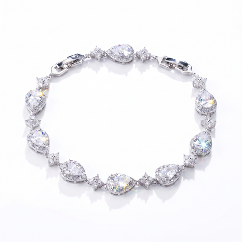Moissanite Star Tear Drop Bracelet