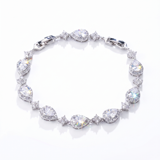 Moissanite Star Tear Drop Bracelet