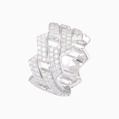Moissanite Cuban Link Ring