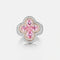 Moissanite Pink Clover Ring