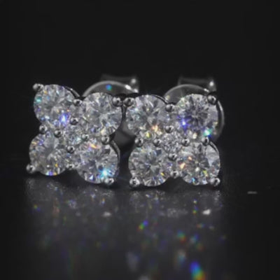 Moissanite Clover Earring